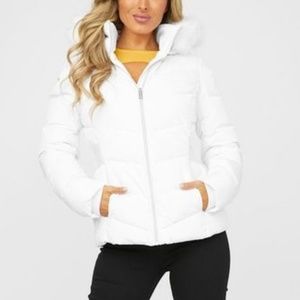 Guess white puffer jacket